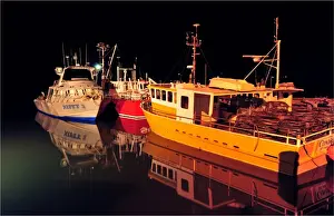 Industrial Ship Prints: St-Helens commercial fishing wharf at night, east coastline of Tasmania, Australia