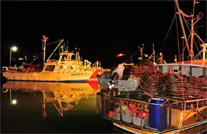Industrial Ship Prints: St-Helens commercial fishing wharf at night, east coastline of Tasmania, Australia