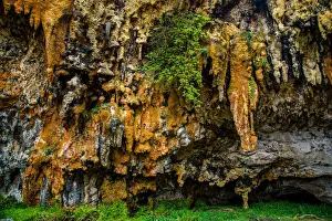 Shoreline Prints: Stalactites hanging from a limestone cave near Lord Ard Gorge at Great ocean Road