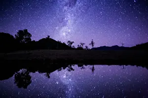 Star Field Lake Reflections
