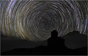 Star-trails around the polar star, Muktinath, Mustang region, Western Himalayas, Nepal