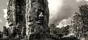 Images Dated 22nd April 2016: The Stone Faces Towers of Bayon, Angkor Thom, Siem Reap, Cambodia