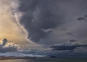Images Dated 4th March 2014: Storm clouds gather over SnA┼áfellsnes peninsular, Western Iceland