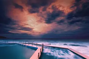 Storm over rock pool