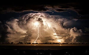 Lightning Strikes Collection: Stormy night over Byron Bay