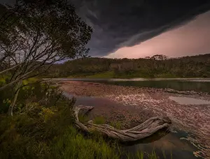 Stormy weather at Rainbow lake, Kosciuszko National Park, Snowy Mountains