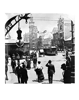 Human Interest Prints: Street Scene In Bourke Street Looking West In Melbourne, Australia