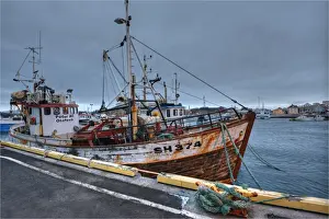 Trawler Prints: Stykkisholmur, a fishing village with a safe harbour for the cod industry