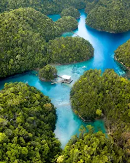 Merr Watson Aerial Landscape Prints: Sugba Lagoons Philippines