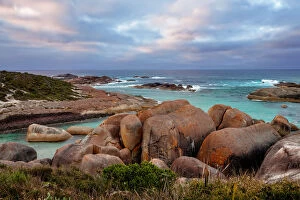 Images Dated 19th September 2010: Sunrise with Elephant Rocks at Greens Pool, William Bay National Park, Denmark, Western Australia