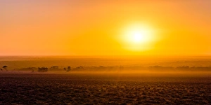Sunrise over the farmland at Eyre Peninsula in South Australia Sunrise over the farmland at Eyre Peninsula in South Australia