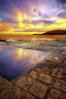 Extraordinary Australian Sunrises Prints: Sunrise at the Tessellated Pavement, Lufra, Eaglehawk Neck, Tasman Peninsula of Tasmania