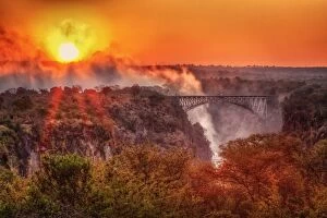 Images Dated 8th May 2012: Sunrise, Victoria Falls, Zimbabwe