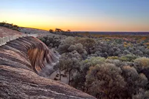 Sunrise at the Top of Wave Rock (Hyden Rock), Hyden, Western Australia