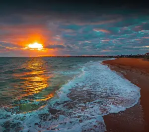 Ian Rolfe's Southern Lightscapes Prints: Sunset in Autumn on the coastline at Mordialloc, Victoria, Australia