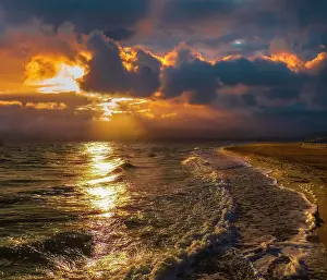 Ian Rolfe's Southern Lightscapes Prints: Sunset in Autumn on the coastline at Mordialloc, Victoria, Australia