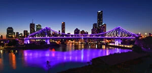 Story Bridge, Kangaroo Point, Brisbane Collection: Sunset at Brisbane City View and Story Bridge, Queensland / Australia