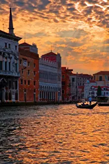 Sunset over grand canal, Venice, Italy