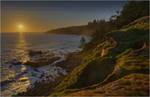 Sunset at Point Ross reserve on the coastline of Norfolk Island
