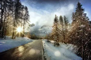Sunset in the snow