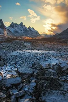Naphak Modhiran Prints: Sunset at Tombstone Mountain