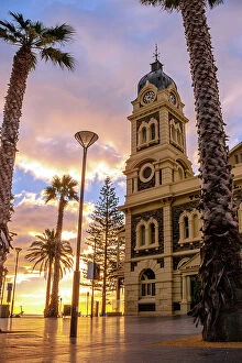 Artie Ng Collection: Sunset View of the Glenelg Town Hall at Moseley Square, Holdfast Bay in Gulf St Vincent, Adelaide