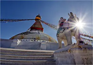 1970 1979 Prints: Sunstar at Boudhanath, Western Himalayas, Nepal