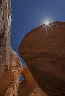 Sunstar in Monument valley, Arizona, Western united States of America