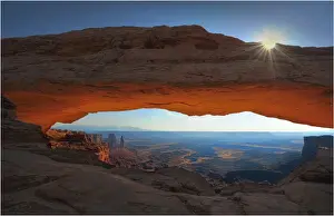Common Sunstar Prints: Sunstar and morning light at Mesa Arch, Canyonlands National Park, Utah