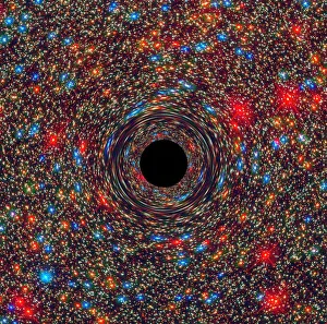 Trending: Supermassive black hole at the core of a galaxy computer-simulated image