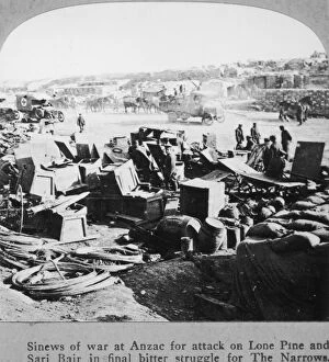 Australian & New Zealand Army Corps (ANZAC) Collection: Supplies At Anzac Cove during the Gallipoli Campaign