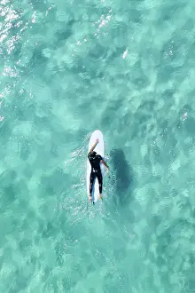 Drone Aerial View Prints: Surfer