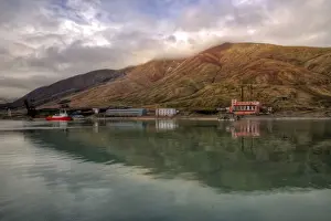 Images Dated 28th July 2014: Svalbard Pyramiden and mountains water reflections