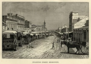 Images Dated 19th February 2019: Swanston Street, Melbourne, Australia, 19th Century