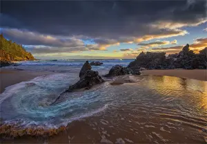 Swirling tide at Anson Bay, Norfolk Island