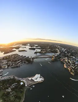 Sydney harbor at sunset, New South Wales