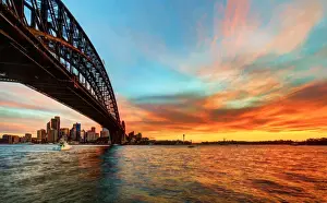 Sydney Harbour Bridge Prints: Sydney Harbour Bridge at sunset