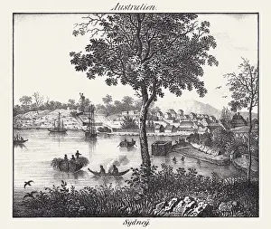 Australia's Rich History Prints: Sydney, New South Wales, Australia, lithograph, published ca. 1830