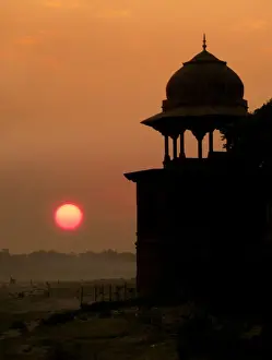 Architectural Column Prints: Taj Mahal Sunset