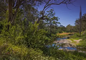 The Tambo river in Summer in the Alpine mountainous region of north east Victoria, Australia