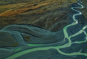 Images Dated 28th April 2016: Tasman Glacial river Aerial View
