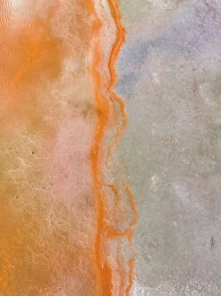 Images Dated 19th August 2023: Textures in a dry salt lake photographed from a drone, Ashville, South Australia, Australia