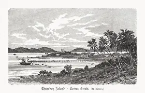 Thursday Island, Torres Strait Islands, Australia, wood engraving, published 1897