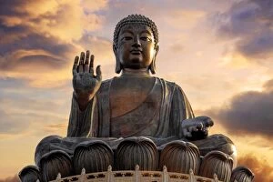Images Dated 26th June 2016: Tian Tan Buddha (Big Buddha) at Ngong Ping, Lantau Island, Hong Kong, China