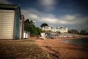 Mariusz Kluzniak Prints: Tor Bay Torquay beach colourful huts