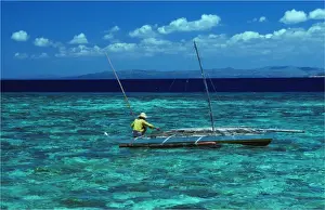 Southeast Asia Prints: Traditional fishermen in the Visayan sea