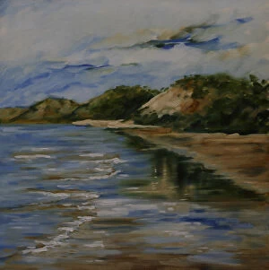 Judi Parkinson Artworks Collection: Tranquil Australian Beach Seascape Oil Painting
