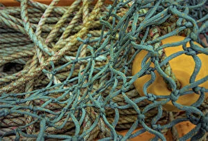 Images Dated 12th July 2015: Trawler fishing chains and ropes, Shetland Island, Scotland