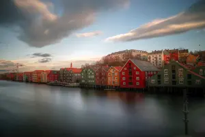 Mariusz Kluzniak Prints: Trondheim colourful waterfront houses