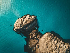 Drone Aerial Views Collection: twilight cove drone shot